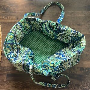 Vera Bradley Large Green and Blue Paisley Duffel.